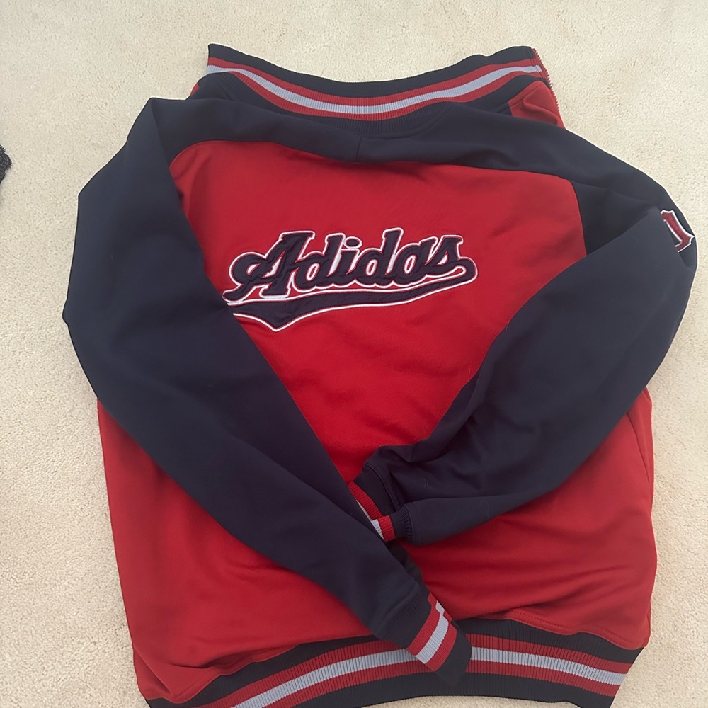 Adidas Red and Navy Zip Up